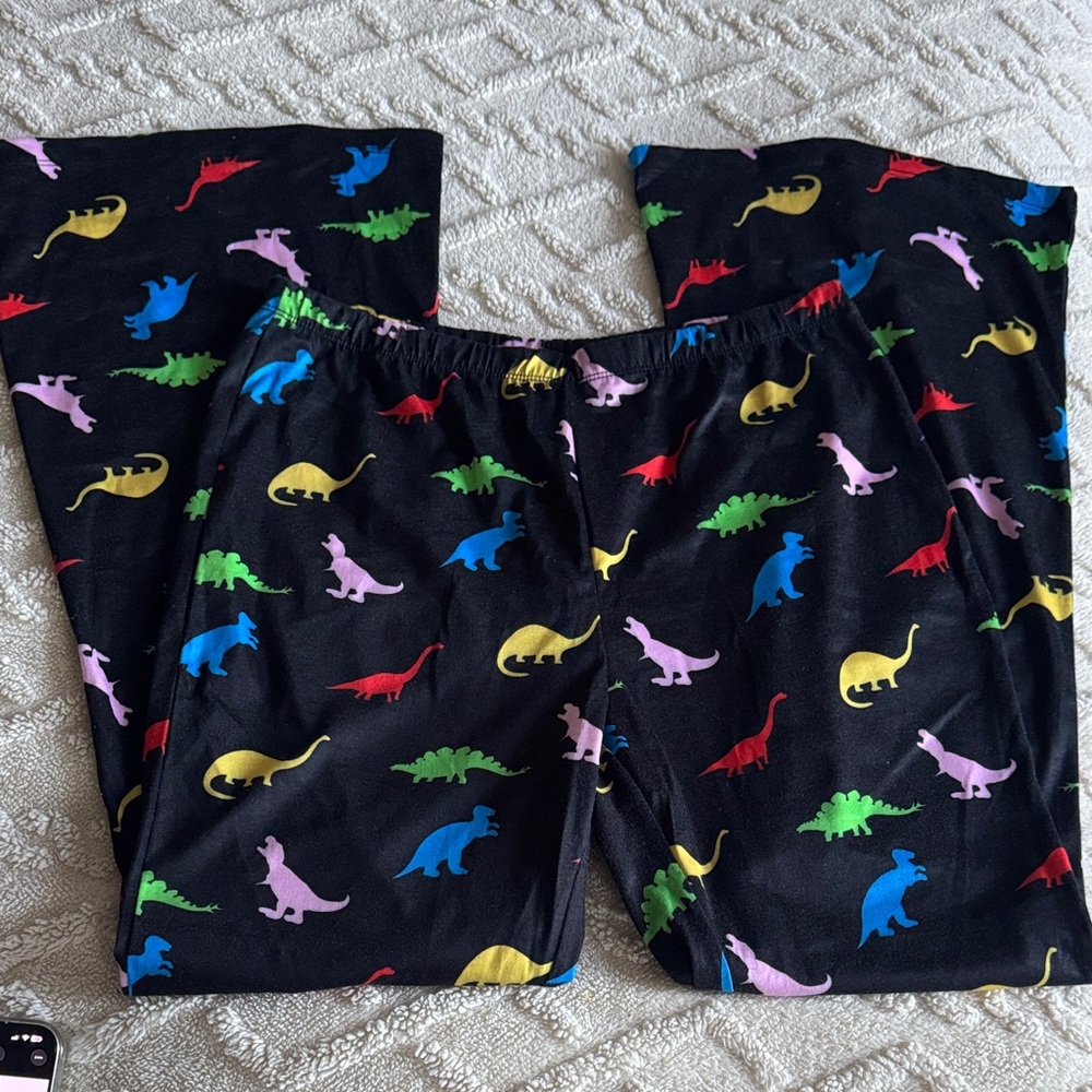 Dinosaur Print flare pants for women - Black